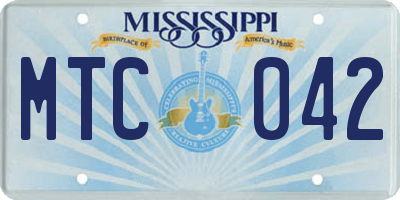 MS license plate MTC042