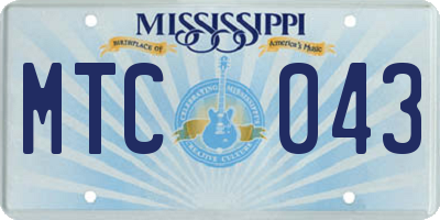 MS license plate MTC043