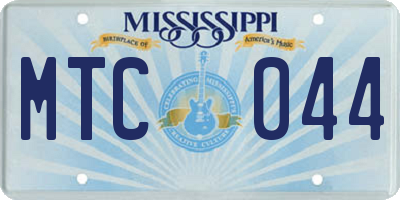 MS license plate MTC044