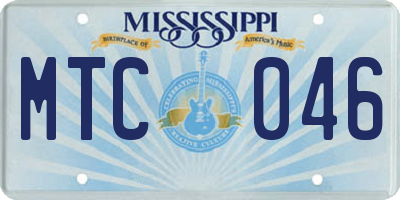 MS license plate MTC046