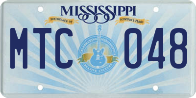 MS license plate MTC048