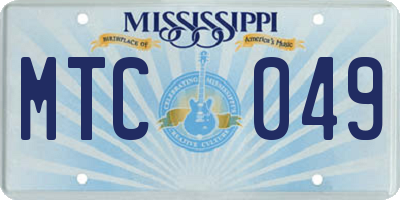 MS license plate MTC049