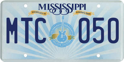 MS license plate MTC050