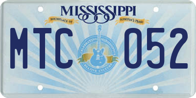 MS license plate MTC052