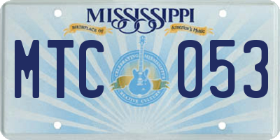 MS license plate MTC053