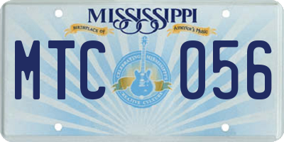 MS license plate MTC056
