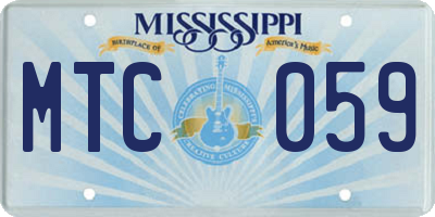 MS license plate MTC059