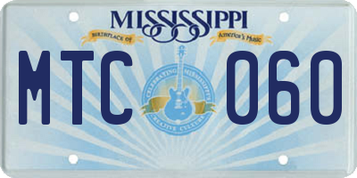MS license plate MTC060