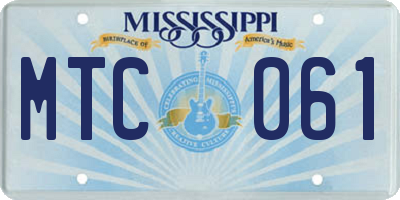 MS license plate MTC061