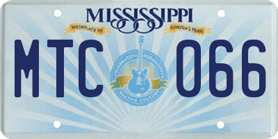 MS license plate MTC066