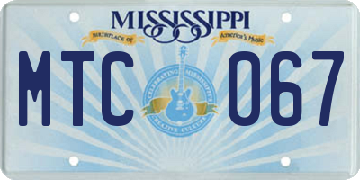 MS license plate MTC067