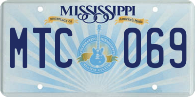 MS license plate MTC069