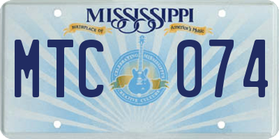 MS license plate MTC074