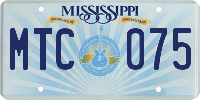 MS license plate MTC075