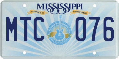 MS license plate MTC076