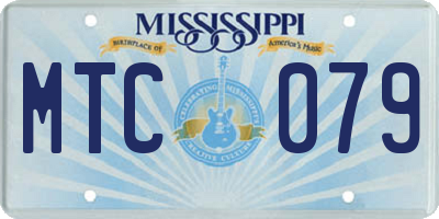 MS license plate MTC079