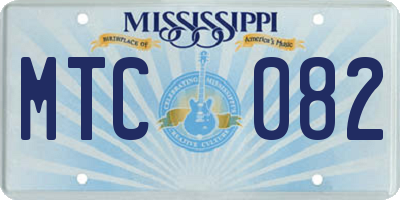 MS license plate MTC082