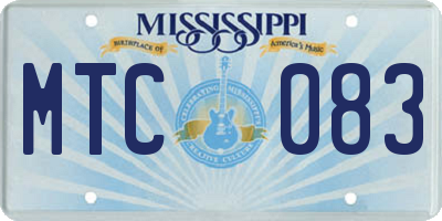 MS license plate MTC083