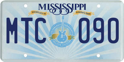 MS license plate MTC090