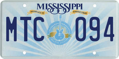 MS license plate MTC094