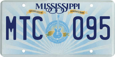 MS license plate MTC095