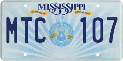 MS license plate MTC107