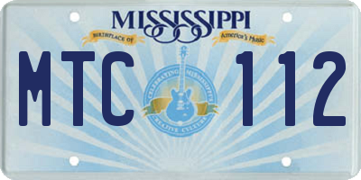 MS license plate MTC112