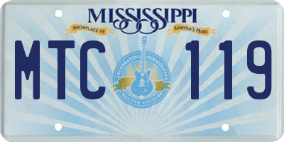 MS license plate MTC119