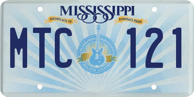 MS license plate MTC121
