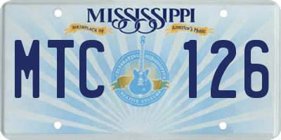 MS license plate MTC126