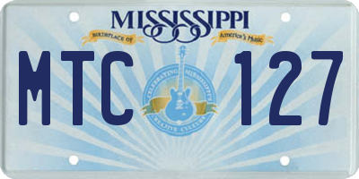 MS license plate MTC127