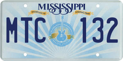 MS license plate MTC132