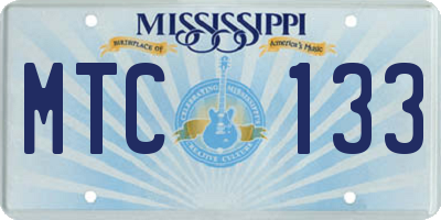 MS license plate MTC133