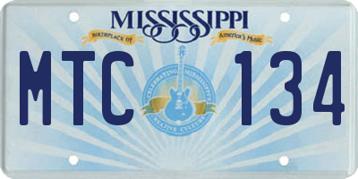 MS license plate MTC134