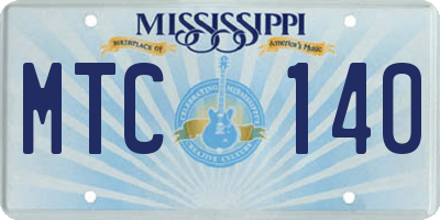 MS license plate MTC140