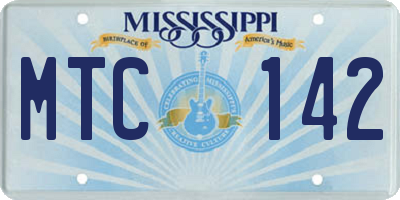 MS license plate MTC142