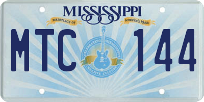 MS license plate MTC144
