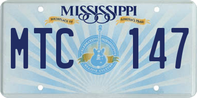 MS license plate MTC147
