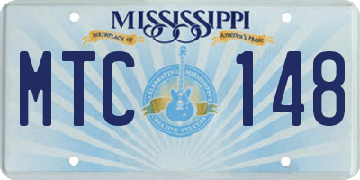 MS license plate MTC148