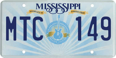 MS license plate MTC149