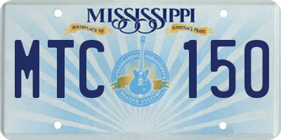 MS license plate MTC150