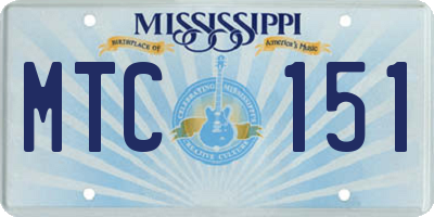 MS license plate MTC151