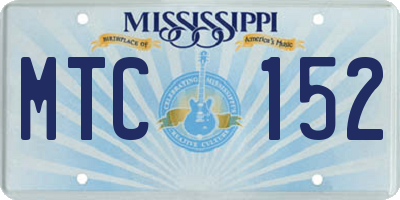 MS license plate MTC152
