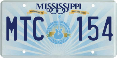 MS license plate MTC154