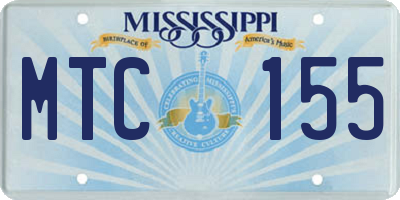 MS license plate MTC155