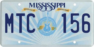 MS license plate MTC156