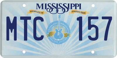 MS license plate MTC157