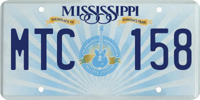 MS license plate MTC158