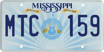 MS license plate MTC159