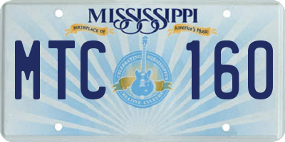 MS license plate MTC160